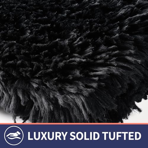 Soft Microfiber Toilet Lid Cover 17.5" x 15" Machine Washable | Solid Toilet Seat Cover Adjustable Rubber Backing Fits Most 16 -17.5" L x 14-16" W Round Oblong and Elongated Toilet Seat - color: Black