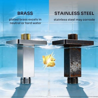 Enga Brass 3 Inch Ceiling Mount Shower Arm with Flange, Chrome - color: Chrome, style: 3 Inch