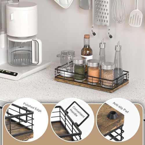 Toilet Paper Basket 2 Pack, 13 Inch Toilet Tank Basket with Handles, Rusty | 2PCS Bathroom Basket, Back of Toilet Basket, Toilet Tank Tray Toilet Organizer for Toilet Paper Storage Toiletries Essentials - color: Rusty