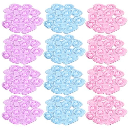 Riakrum 12 Pcs Non Slip Bathtub Stickers, Clear Anti Slip Shower Treads with Strong Suction Cups, Pebble Provides Traction Machine Washable No Residue, Safe (Pink, Purple,Blue) - color: Pink, Purple,blue