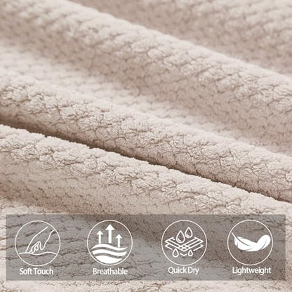 8 Piece Bath Towel Set,Extra Large Bath Sheets 35"x70"-Beige | Super Soft Microfiber, Lint Free & Quick Dry Towels for Bathroom,Gym,Hotel–2 Bath,2 Hair,2 Hand,2 Washcloths - color: Beige, size: 8Piece Towel Set
