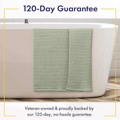 Alusa Home Ultra Soft Viscose from Bamboo Waffle Towels - Lightweight Bath Towel Set of 6 - Compact, Quick Dry & Lint Free (Eucalyptus Green) - color: Eucalyptus Green