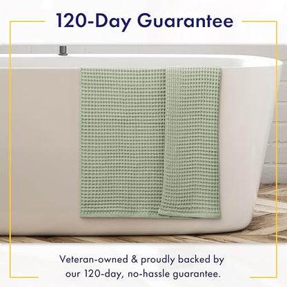 Alusa Home Ultra Soft Viscose from Bamboo Waffle Towels - Lightweight Bath Towel Set of 6 - Compact, Quick Dry & Lint Free (Eucalyptus Green) - color: Eucalyptus Green