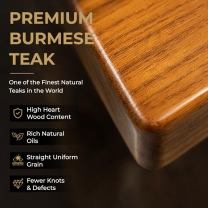 DIYHD 20" Burmese Teak Wood Wall Mounted Folding Shower Bench, Brushed | Premium Solid Teak Wood with Stainless Steel Bars, 330 lbs Capacity, 14” W x 20” D, Fits 16” Stud Spacing - size: 20"