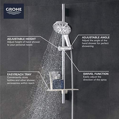 GROHE 29431A00 Timeless 2-Handle Pressure Balance Shower Set, Hard Graphite - color: Hard Graphite
