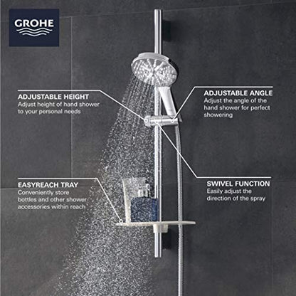 GROHE 29431A00 Timeless 2-Handle Pressure Balance Shower Set, Hard Graphite - color: Hard Graphite