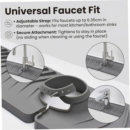Silicone Sink Splash Guard, 30 Inch Foldable Mat - Adjustable Lock Guard for Kitchen Behind Faucet, Counter Protection(Beige) - color: Beige