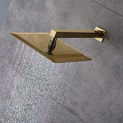 Cascada Digital 12” Wall Mounted Shower System with Single Handle & LCD Display, 3 Functions (Rainfall, Body jets & Handheld) (Matt Black) - color: Matt Black