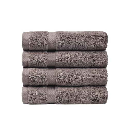 SOFE H&L | Olea Luxury Turkish Cotton Hand Towels Set of 4 Dark Gray | Premium, Soft, Durable, Absorbent | Hotel Quality Plush Towels and Thick Towel Sets - color: Dark Gray, size: Set of 4 (4 Hand Towels)