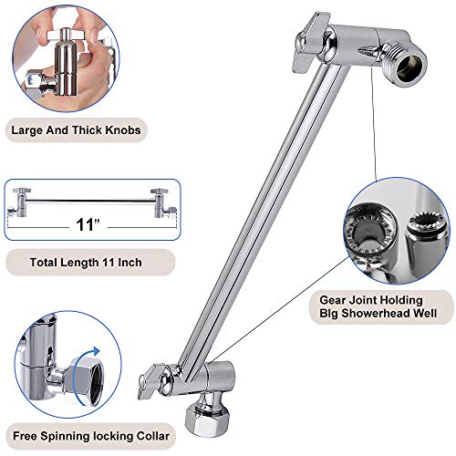 High Pressure Large Stainless Steel Square Rain ShowerHead With Shower Arm Waterfall Full Body Coverage Easy to Clean and Install (12 Inch With Arm, Chrome Finish) - color: Chrome Finish, size: 12 Inch With Arm