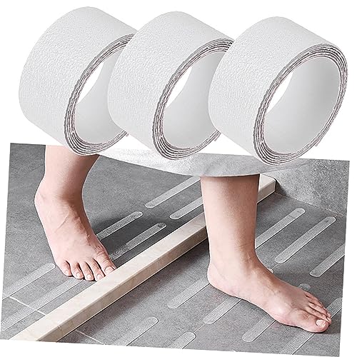 ABOOFAN 3 Rolls Bathroom Non-Slip Stickers Waterproof Shower Clear Anti-Slip Decals for Bathtub Nonslip Tub Stickers Bathtub Anti-Slip Stickers Non Skid Bathtub Stickers Transparent