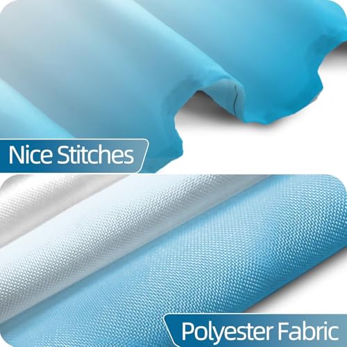 Ombre Blue Stall RV Bathroom Shower Curtain 36x72inches | Machine Washable Waterproof, Modern Solid Boho Gradient, Window Curtain with Hooks, Dorm Hotel Room Divider, Easy to Install - color: Ombre Blue, size: 36"W x 72"L (Pack of 1)
