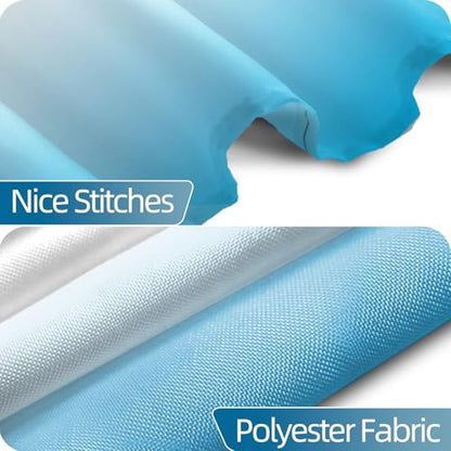 Ombre Blue Stall RV Bathroom Shower Curtain 36x72inches | Machine Washable Waterproof, Modern Solid Boho Gradient, Window Curtain with Hooks, Dorm Hotel Room Divider, Easy to Install - color: Ombre Blue, size: 36"W x 72"L (Pack of 1)