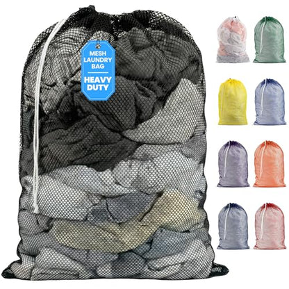 Handy Laundry Mesh XL Laundry Bag - Durable, Machine Washable with Secure Drawstring Closure - Perfect for College Dorms, Laundromats, Apartments (Black, Large 24" x 36") | XL 24x36 Mesh Laundry Bag, Secure Drawstring, Heavy Duty, Machine Washable, for De