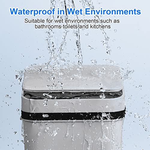 Anborry Smart Touchless Bathroom Trash Can 2.2 Gallon Automatic Motion Sensor Rubbish Can with Lid Electric Narrow Small Garbage Bin for Kitchen, Office, Toilet, Bedroom (Grey) - color: 2.2 Gallon Grey