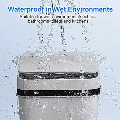Anborry Smart Touchless Bathroom Trash Can 2.2 Gallon Automatic Motion Sensor Rubbish Can with Lid Electric Narrow Small Garbage Bin for Kitchen, Office, Toilet, Bedroom (Grey) - color: 2.2 Gallon Grey
