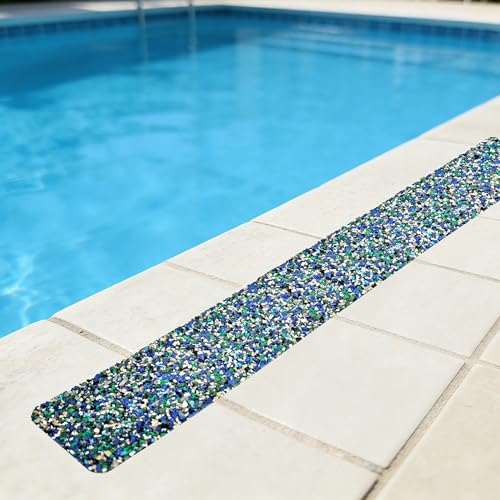 COSIMIXO Rubber Anti Slip Tape 4" x 30" -5 Packs-Blue Pool Rubber Grip Tape,Pool, Bathroom & Stair Outdoor/Indoor Safety - Waterproof Non-Slip for Wet Surfaces, Ship Deck, Showers - size: 4'' x 30''