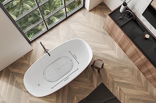 Splash Home Metallic Bathtub Mat Non-Slip, Shower Mat with Suction Cups and Drain Holes Bath Mat for Tub, 28 L x 15 W Inches, PVC - Clear