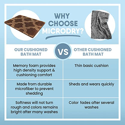 Home Inspirations Collection Soft & Cozy Bath Mats for Bathroom, Memory Foam Bathroom Rugs with Skid Resistant Base, Ultra Absorbent Microfiber Bath Mat, 17x24, Small, Brown - color: Brown