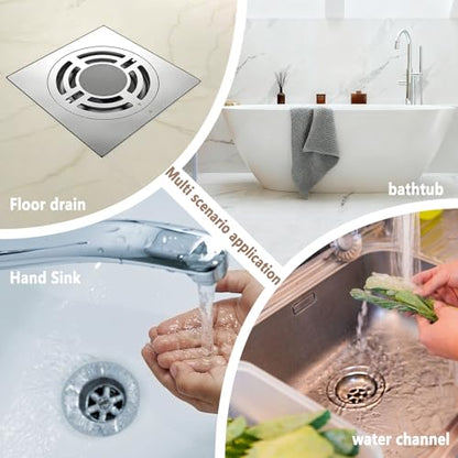 Shower Drain Hair Catcher 30 Pack for Disposable Drain Covers | 4 inch white mesh, bathroom sink strainer, bathtub water filter, waterproof adhesive backing, kitchen laundry plug hole