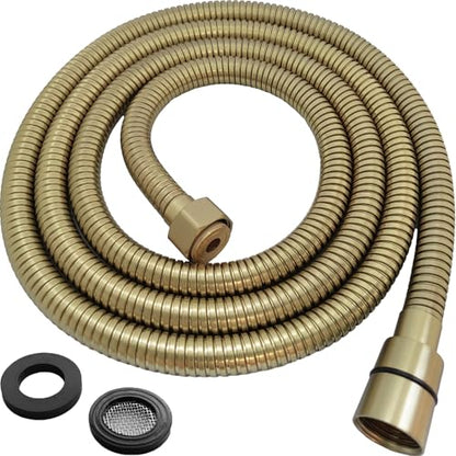 Flexible Shower Hose Stainless Steel Handheld Shower Head Attachment Hose, 69 Inch, Brushed Gold - color: Brushed Gold, size: 69-Inch