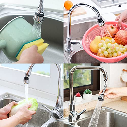 4 PACK Faucet Extender Tubes Flexible 360 Degrees Faucet Extension Sprayer for Kitchen Sink