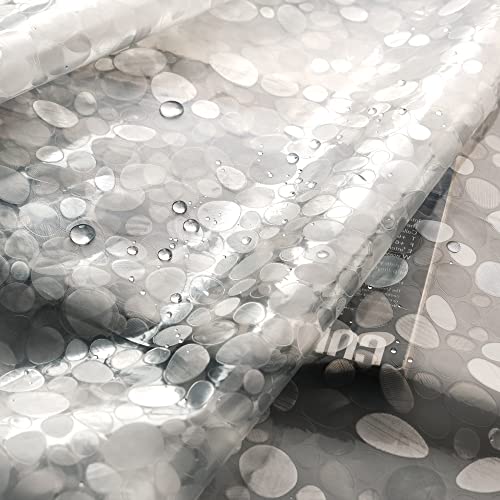 AooHome 36x72 Inch Stall Size Shower Curtain Liner, EVA Shower Curtain 3D Pebble Pattern with 3 Bottom Magnets, Heavy Duty, Water Repellent, Semi Transparent - color: Semi Transparent, size: 36"W x 72"L (Pack of 1)