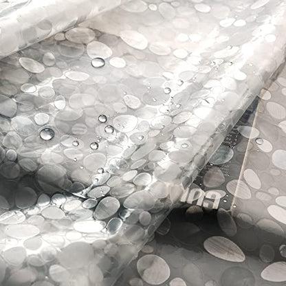 AooHome 36x72 Inch Stall Size Shower Curtain Liner, EVA Shower Curtain 3D Pebble Pattern with 3 Bottom Magnets, Heavy Duty, Water Repellent, Semi Transparent - color: Semi Transparent, size: 36"W x 72"L (Pack of 1)