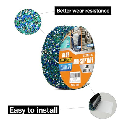 Pool Rubber Grip Tape 4" x 16.5ft -Blue Anti Slip Tape, Step Grips for Pool Sides, Showers, Bathroom,Stairs Outdoor, and Wet Areas (2inches X 16.5feet) - size: 2inches X 16.5feet