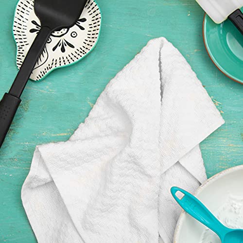 COTTON CRAFT Amazing Kitchen Towels - 8 Pack 100% Cotton Waffle Terry Towel | White - 16x28 inch Euro Café Waffle Weave Dish Towels - Soft Absorbent Quick Dry Low Lint Reusable Pantry Bar Cleaning Cloth - color: White, size: 8 Pack