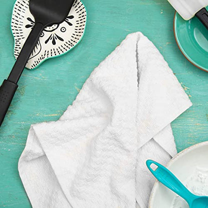COTTON CRAFT Amazing Kitchen Towels - 8 Pack 100% Cotton Waffle Terry Towel | White - 16x28 inch Euro Café Waffle Weave Dish Towels - Soft Absorbent Quick Dry Low Lint Reusable Pantry Bar Cleaning Cloth - color: White, size: 8 Pack