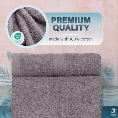 Luxe 2-Piece Bath Towel Set – Large Soft Cotton Towels, Absorbent, Durable & Skin-Friendly, Machine Washable, 27 x 54 in, Stone Grey - color: Stone Grey
