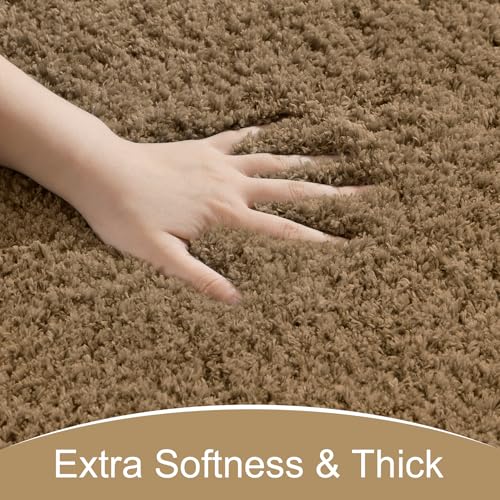AROGAN Luxury Bathroom Rugs, Soft Non Slip Bath Mat, 24x17 Inch Brown | Absorbent Microfiber Rubber Backing, Quick Dry Bathroom Mat Shower Mat, Machine Washable Plush Carpets - color: Brown, size: 1'5" X 2' (24" X 17")
