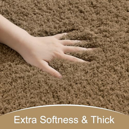AROGAN Luxury Bathroom Rugs, Soft Non Slip Bath Mat, 24x17 Inch Brown | Absorbent Microfiber Rubber Backing, Quick Dry Bathroom Mat Shower Mat, Machine Washable Plush Carpets - color: Brown, size: 1'5" X 2' (24" X 17")