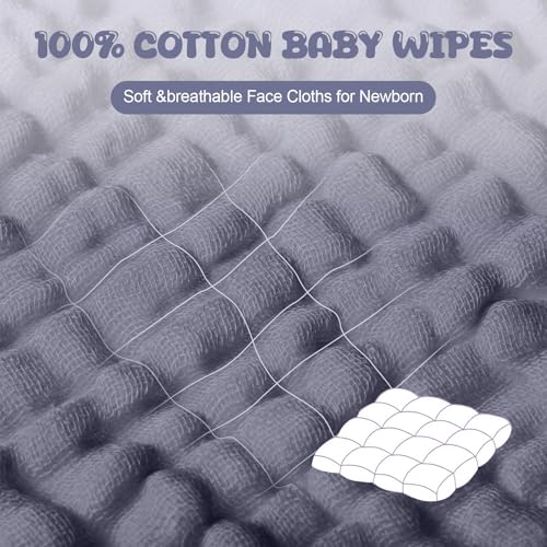 20 Pcs Baby Muslin Washcloth 12 x 12 Inch 100% Cotton Soft and Absorbent Muslin Washcloth Burp Cloth Wipe Newborn Face Towel for Baby Boy Girl Sensitive Skin(White, Light Gray, Gray) - color: White, Light Gray, Gray