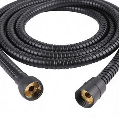 SUPPLYGIANT Shower Hose 71 inch Stainless Steel Shower Head Hose with 1/2 Inch Threaded Connector, Matte Black Plated Finish - color: Matte Black