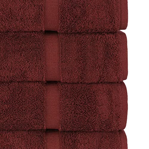 Chakir Turkish Linens | Hotel & Spa Quality 100% Cotton Premium Turkish Towels | Soft & Absorbent (4-Piece Bath Towels, Cranberry) - color: Cranberry