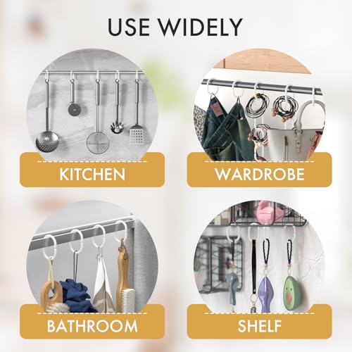 White Shower Curtain Hooks Rings, 24 Pcs Plastic Shower Curtain Rings, Plastic Shower Curtain Hooks for Bathroom Shower Rod, White Shower Hooks Rings Loops for Shower Curtain - color: White