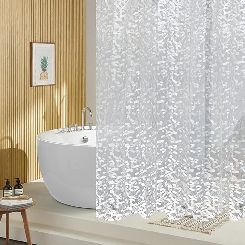 Shower Curtain Liner, 100% Waterproof Eva Shower Curtains with 3 Duty Heavy Bottom Magnets and 12 Rust Proof Grommets, 72x72 Weighted Shower Liner for Shower Stall, Bathtubs - color: Crushed Stone Texture