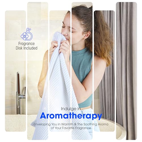 PureClean Towel Warmer Bucket, Portable Blanket Heater for Bathroom and Spa, Customizable Fragrance, Auto Shut-Off, Fits 2 Large Towels, Blankets and Bathrobes, LED Display, Adjustable Timer, Blue - color: Blue