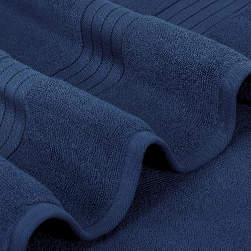 Bliss Casa Jumbo Bath Sheet 2-Pack — 35″×70″ Oversized Cotton Bath Sheets, Ultra-Soft & Highly Absorbent – Quick-Dry, Hotel-Quality & Durable - color: Navy, size: 2 Pack Bath Sheet