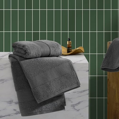 Ted Baker 2-Pack Hand Towel Set Cotton Highly Absorbent 18 x 28 Dark Grey - color: Grey, size: Hand Towel Set - 2 Piece