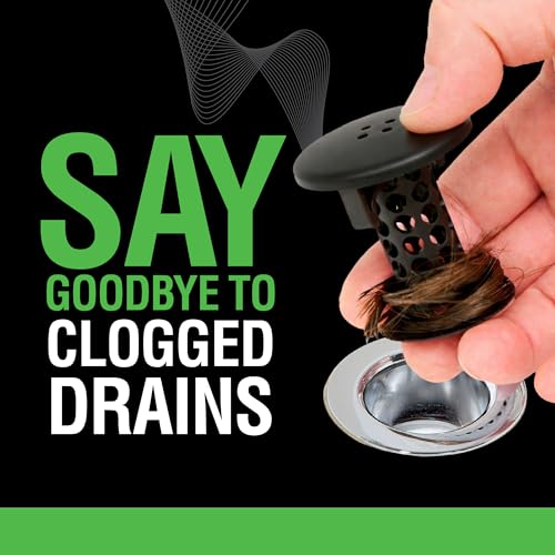 SinkShroom Hair Catcher, Matte Black Bathroom Sink Drain Protector, Hair Snare - Comes with 4 DrainShroom Toss Disposable Drain Snakes - color: Matte Black