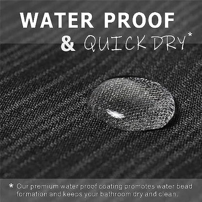 Black Shower Curtain for Bathroom: Water Repellent Quick Dry - 84"Lx72"W | Striped Textured Linen Style 84 IN Extra Long Polyester Fabric Bath Curtain, Simple Elegant Lightweight Washable Semi-Sheer - color: Black, size: 72"W x 84"L (Pack of 1)
