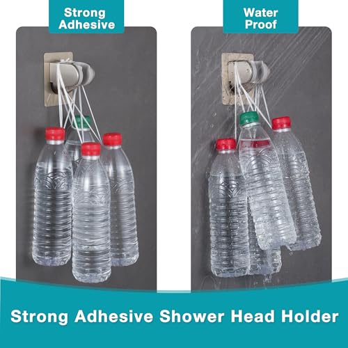 GwernKB Handheld Shower Head with ON OFF Switch & 79in Stainless Steel Hose | Brushed Nickel,Built-in Power Spray,7-mode High Pressure Spray with Bracket & Extra No Drilling Shower Holder for Lower Mount - color: Brushed Nickel