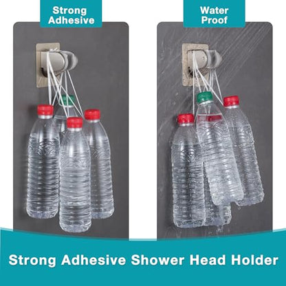 GwernKB Handheld Shower Head with ON OFF Switch & 79in Stainless Steel Hose | Brushed Nickel,Built-in Power Spray,7-mode High Pressure Spray with Bracket & Extra No Drilling Shower Holder for Lower Mount - color: Brushed Nickel