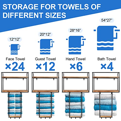 Towel Rack Wall Mounted - Space-Saving Design for Small Bathrooms | Versatile Organizer for Towels, Blankets, and More - Ideal for RVs and Hotels