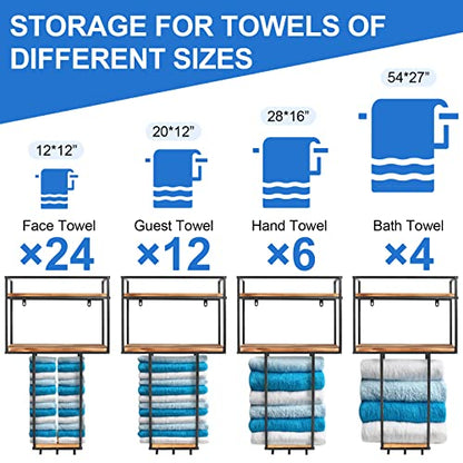 Towel Rack Wall Mounted - Space-Saving Design for Small Bathrooms | Versatile Organizer for Towels, Blankets, and More - Ideal for RVs and Hotels