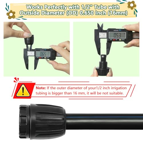 13 Pcs 1/2 Inch Drip Irrigation End Plug Fittings, Drip Line Lock Nut Barbed Plug Connectors For 1/2 Inch Drip Tubing (0.60"-0.65" OD) Garden Irrigation System Anti-drop Connection Parts - size: 1/2 inch Plug