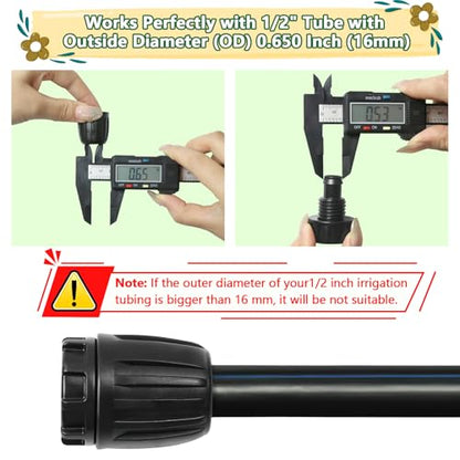 13 Pcs 1/2 Inch Drip Irrigation End Plug Fittings, Drip Line Lock Nut Barbed Plug Connectors For 1/2 Inch Drip Tubing (0.60"-0.65" OD) Garden Irrigation System Anti-drop Connection Parts - size: 1/2 inch Plug